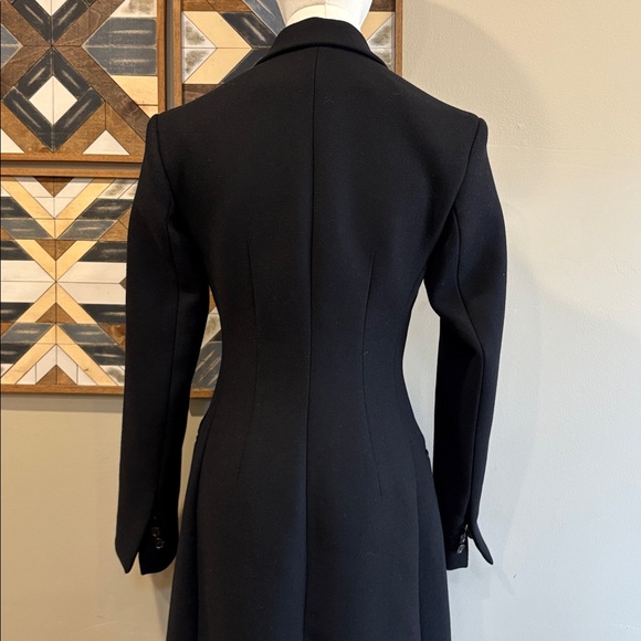COS Black Long Wool Blend Button Front Dress Coat size 2 - Picture 6 of 13